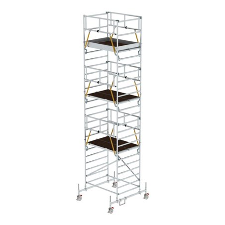 Munk Rollgerüst SG 1,35 x 1,80 m mit Fahrbalken & Doppel-Plattform Plattformhöhe 6,62 m