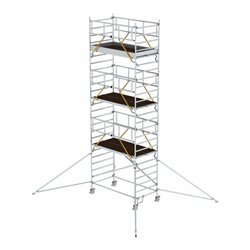 Munk Rollgerüst SG 1,35 x 2,45 m mit Ausleger & Doppel-Plattform Plattformhöhe 6,43 m