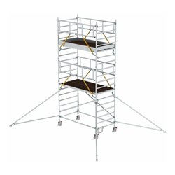 Munk Rollgerüst SG 1,35 x 2,45 m mit Ausleger & Doppel-Plattform Plattformhöhe 4,47 m
