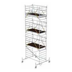 Munk Rollgerüst SG 1,35 x 2,45 m mit Fahrbalken & Doppel-Plattform Plattformhöhe 6,62 m