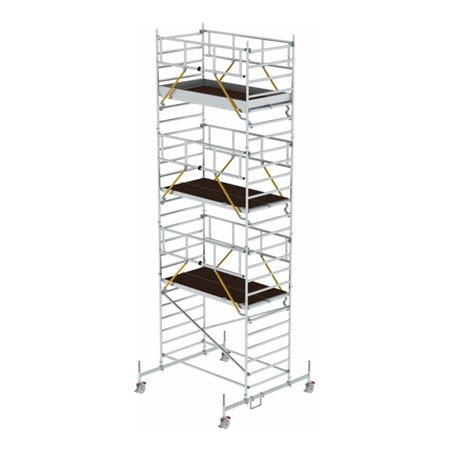 Munk Rollgerüst SG 1,35 x 2,45 m mit Fahrbalken & Doppel-Plattform Plattformhöhe 6,62 m