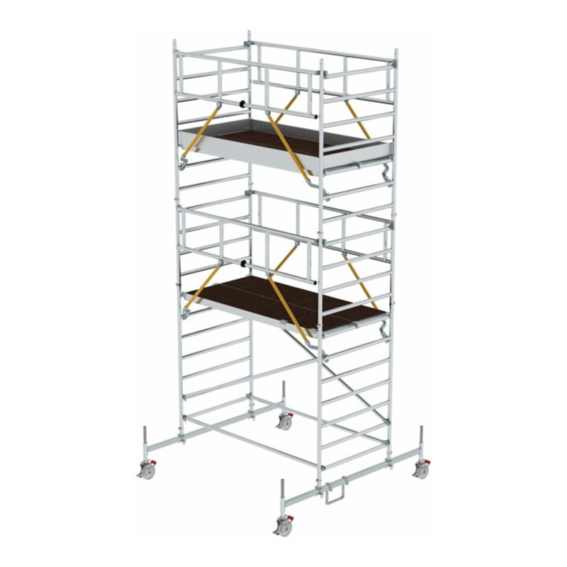 Munk Rollgerüst SG 1,35 x 2,45 m mit Fahrbalken & Doppel-Plattform Plattformhöhe 4,66 m