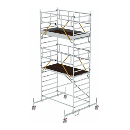 Munk Rollgerüst SG 1,35 x 2,45 m mit Fahrbalken & Doppel-Plattform Plattformhöhe 4,66 m