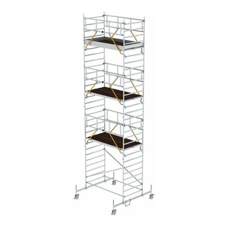 Munk Rollgerüst SG 1,35 x 2,45 m mit Fahrbalken & Doppel-Plattform Plattformhöhe 7,74 m