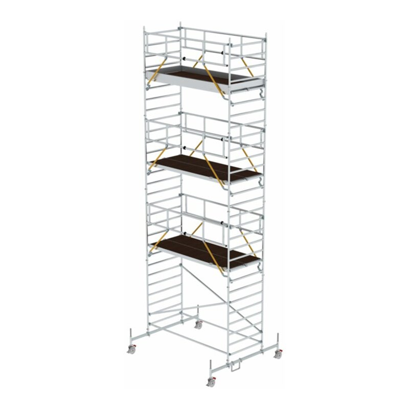 Munk Rollgerüst SG 1,35 x 3,0 m mit Fahrbalken und Doppel-Plattform Plattformhöhe 7,74 m