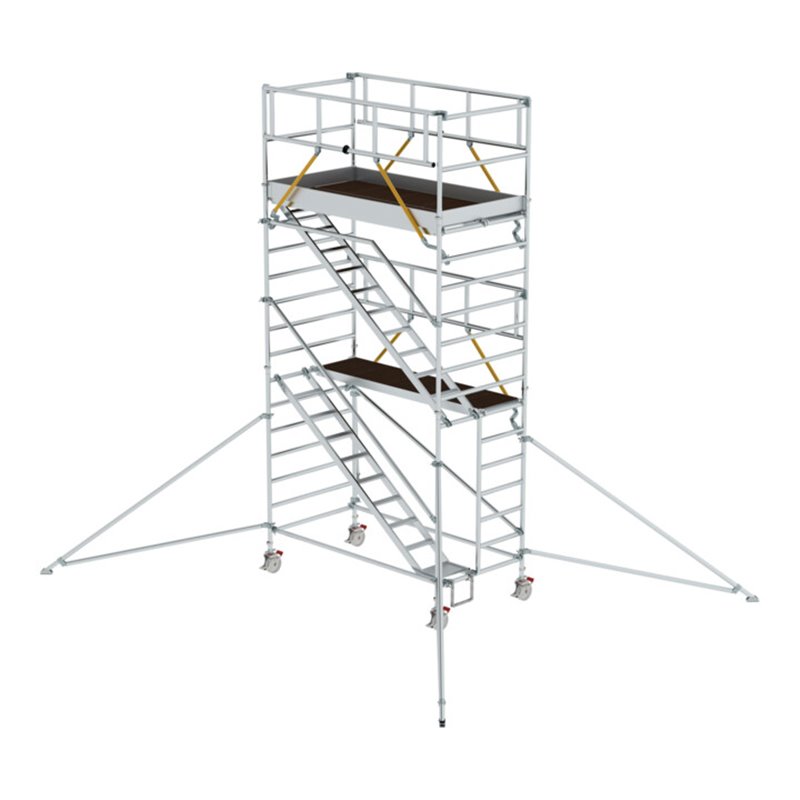 Munk Rollgerüst SG 1,35 x 2,45 m mit Schrägaufstiegen & Ausleger Plattformhöhe 4,47 m