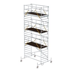 Munk Rollgerüst SG 1,35 x 3,0 m mit Fahrbalken und Doppel-Plattform Plattformhöhe 6,62 m