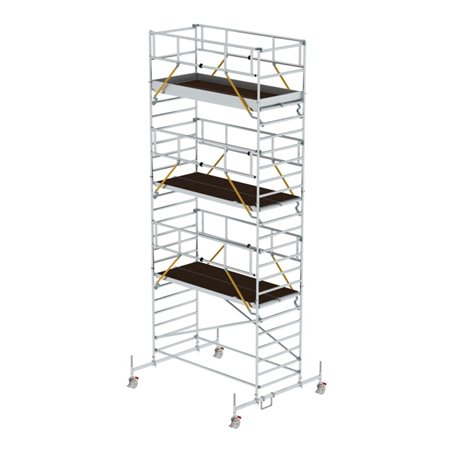 Munk Rollgerüst SG 1,35 x 3,0 m mit Fahrbalken und Doppel-Plattform Plattformhöhe 6,62 m