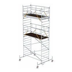 Munk Rollgerüst SG 1,35 x 3,0 m mit Fahrbalken und Doppel-Plattform Plattformhöhe 5,78 m
