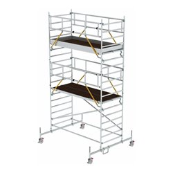 Munk Rollgerüst SG 1,35 x 3,0 m mit Fahrbalken und Doppel-Plattform Plattformhöhe 4,66 m