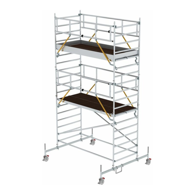 Munk Rollgerüst SG 1,35 x 3,0 m mit Fahrbalken und Doppel-Plattform Plattformhöhe 4,66 m