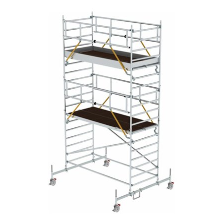 Munk Rollgerüst SG 1,35 x 3,0 m mit Fahrbalken und Doppel-Plattform Plattformhöhe 4,66 m