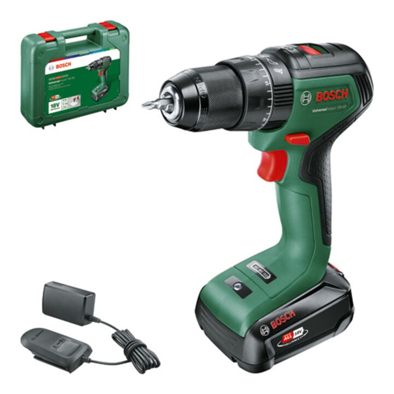 Bosch Akku-Zweigang-Schlagbohrschrauber UniversalImpact 18V-60: 1x PBA 18V 2.0Ah W-B