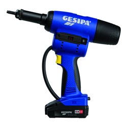 Gesipa Akku-Blindnietmuttern-Setzgerät FireBird Pro Gold Edition mit 2 Li-Ion Akkus 18V - 2,0 Ah / Ladegerät in L-Boxx