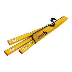 STABILA PRO SET 80 AS, 4-teiliges Wasserwaagen-Set: 120 cm / 60 cm / 30 cm / Tasche, verstärktes Alu-Profil, integrierte Rutsch-