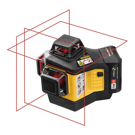 STABILA 12-V-System Kreuzlinienlaser LAX 600, selbstnivellierend, 3 x 360° rote Laserlinien, max. Reichweite: 30 m, CAS-Akku und