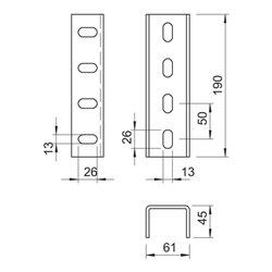 OBO Bettermann Vertr U-Stiel-Verbinder feuerverzinkt VUS 7 FT