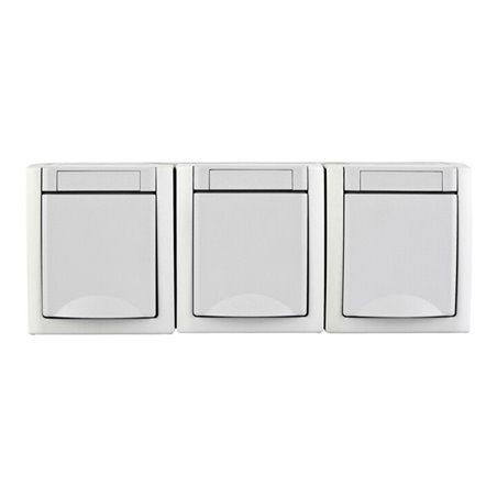 Panasonic Steckdose 3-fach waager. FR-AP weiß 90591599-DE