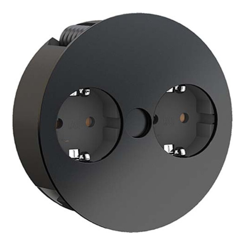 Bachmann TWIST Steckdosenleiste 2xCEE7/3 2m AEH sw 931.150