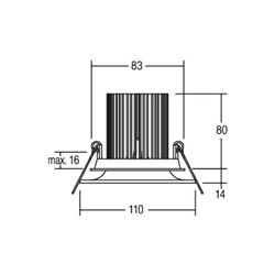 Brumberg Leuchten LED-Einbauleuchte 11W 3000K ws 350mA 12406073
