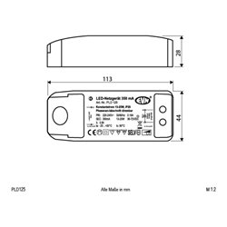 EVN Lichttechnik P-LED Netzgerät IP20 350mA 13-25Wdim PLD125