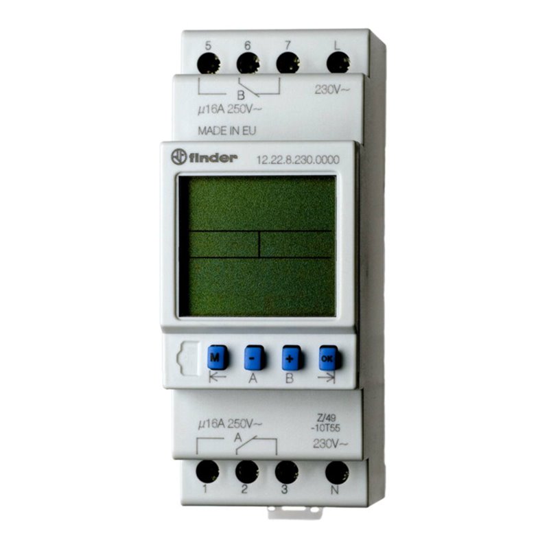 Finder Zeitschaltuhr 2W,16A,230V,B35,8mm 12.22.8.230.0000