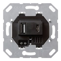 Gira USB-Spannungsversorgung 2-f. Typ A/C Einsatz 236900
