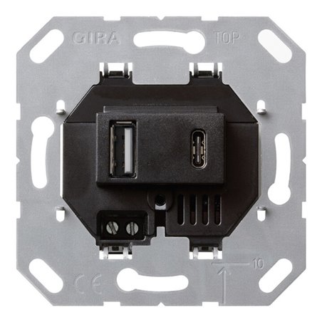 Gira USB-Spannungsversorgung 2-f. Typ A/C Einsatz 236900