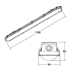 Brumberg Leuchten LED-Feuchtraumleuchte 1190mm 4000K 78014114