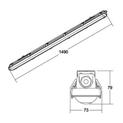 Brumberg Leuchten LED-Feuchtraumleuchte 1490mm 4000K 78013114