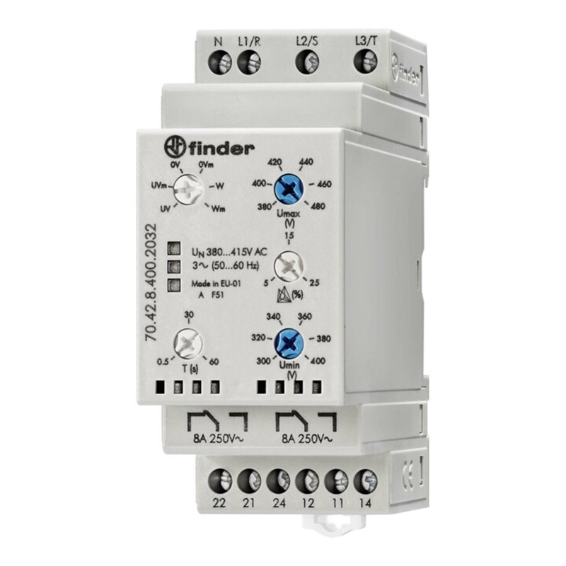 Finder Netzüberwachung 3-Phasen, 380-415VAC 70.42.8.400.2032
