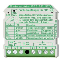 Schalk Funk-Empfängerschalter 1-Kanal UP, 18,5mm FE3 SE (230V AC)