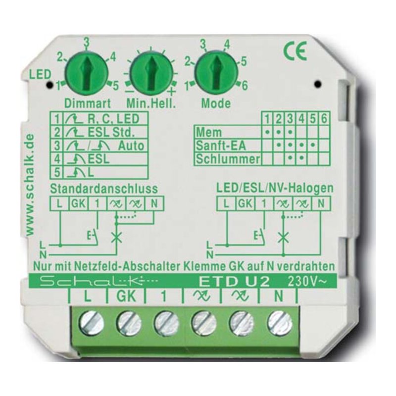 Schalk Universal-Tastdimmer UP 230VAC 0-500VA ETD U2