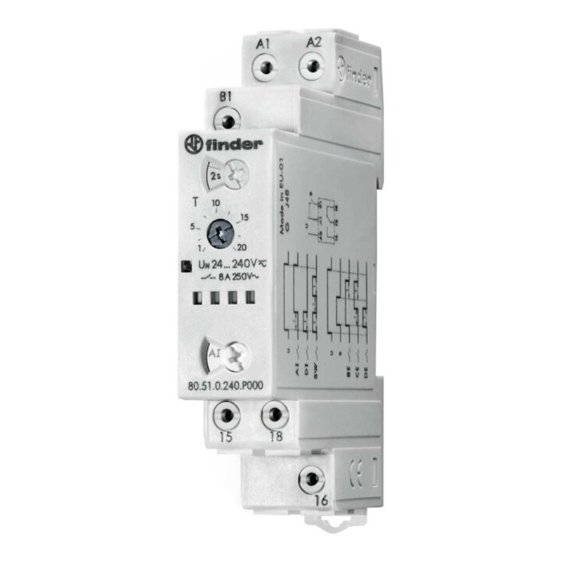 Finder Zeitrelais 1W, 8A, 24-240VAC/DC 80.51.0.240.P000
