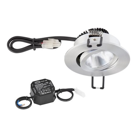 EVN Lichttechnik P-LED Deckeneinbauleuchte 3000K 230V rund alu PC20N61402