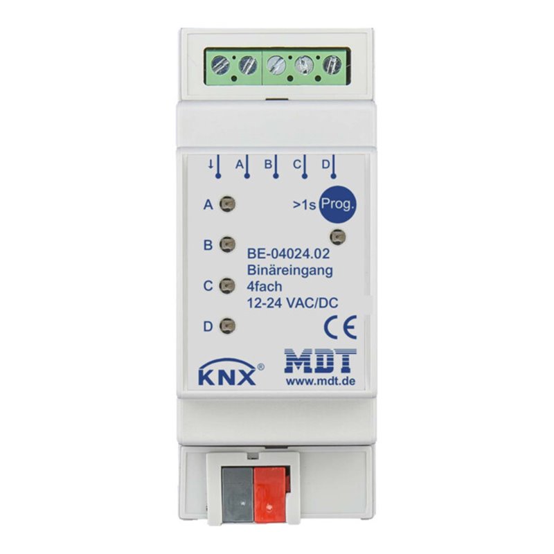 MDT technologies Binäreingang 4-fach 2TE REG, 24VAC/DC BE-04024.02