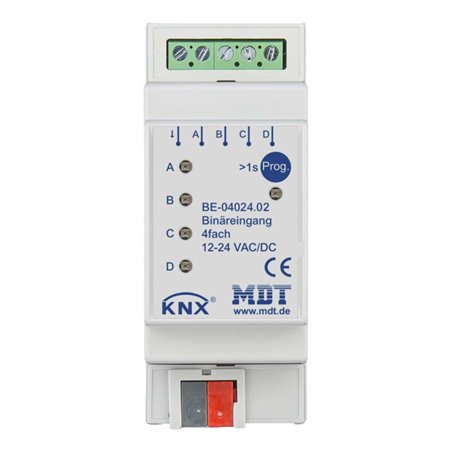 MDT technologies Binäreingang 4-fach 2TE REG, 24VAC/DC BE-04024.02