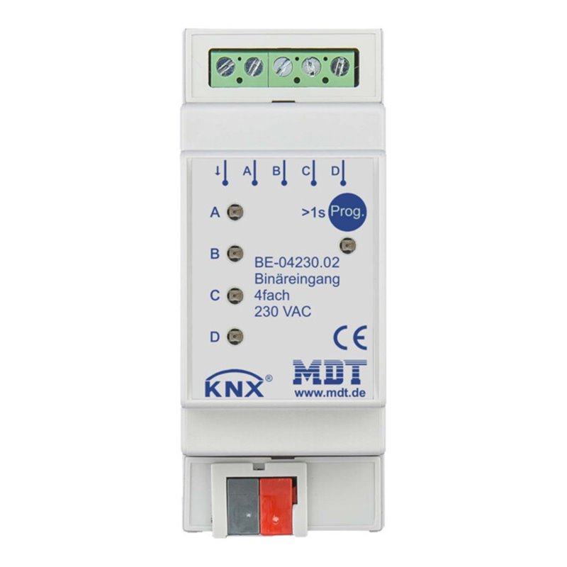 MDT technologies Binäreingang 4-fach 2TE REG, 230VAC BE-04230.02