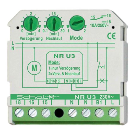 Schalk Nachlaufrelais UP mit Einschaltverzögerung NR U3