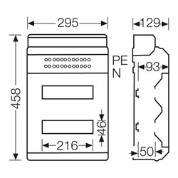 Hensel KV 90-Automatengehäuse 24 TE, IP 65 9224 NT