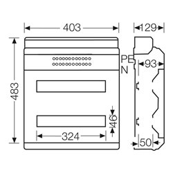 Hensel KV 90-Automatengehäuse 36 TE, IP 65 9236 NT
