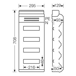 Hensel KV 90-Automatengehäuse 48 TE, IP 65 9448 NT
