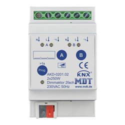 MDT technologies Dimmaktor 2-fach 3TE REG 250W, 230VAC AKD-0201.02