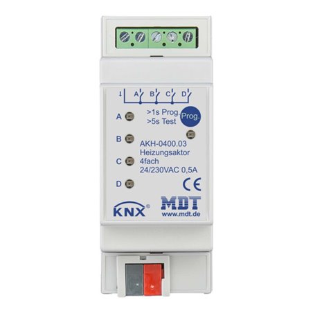 MDT technologies Heizungsaktor 4-fach 2TE REG, 24-230VAC AKH-0400.03