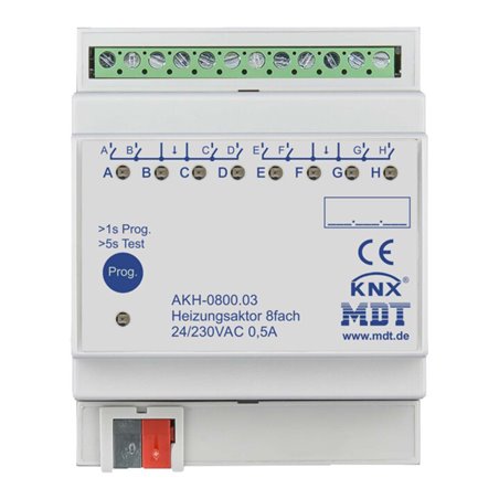 MDT technologies Heizungsaktor 8-fach 4TE REG, 24-230VAC AKH-0800.03