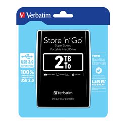 Verbatim Festplatte 2TB USB3.0 Extern,6,35cm(2,5Z) 53177