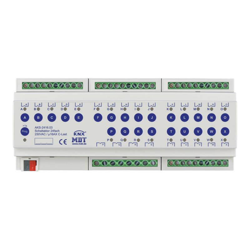 MDT technologies Schaltaktor 24-fach 12TE REG, 16A, 230VAC AKS-2416.03