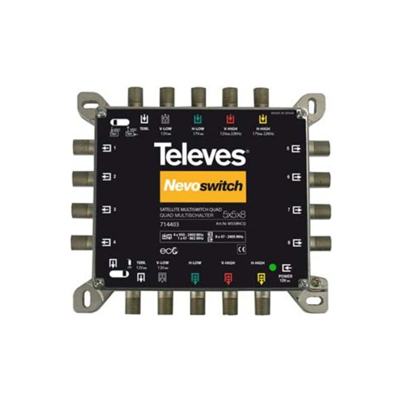 Televes Multischalter 5 in 8 Guß NEVO m.NT quad kask. MS58NCQ