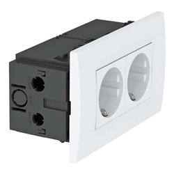 OBO Bettermann Vertr Steckdoseneinheit 2fach 84x140x59 rws SDE-RW D0RW2