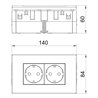 OBO Bettermann Vertr Steckdoseneinheit 2fach 84x140x59 rws SDE-RW D0RW2